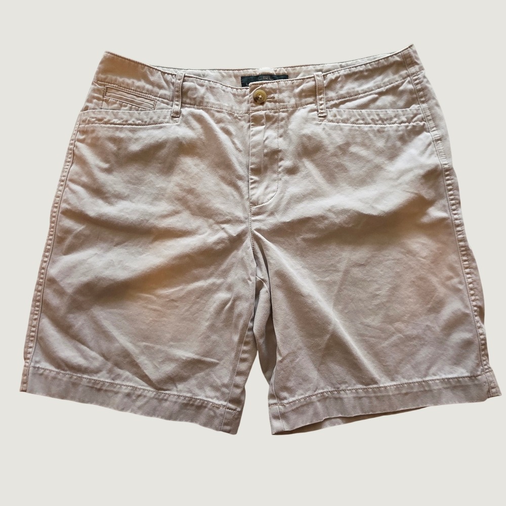 Lauren Ralph Lauren Women's Chino Shorts Khaki Tan Preppy Coastal Grandma 10